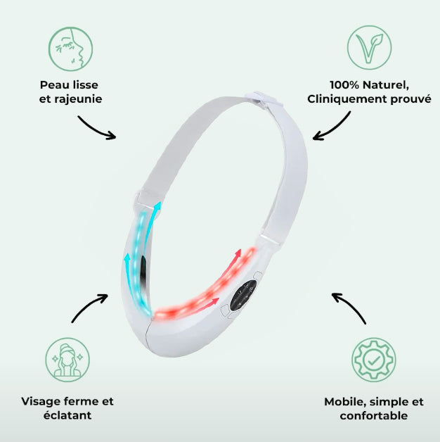 Aurabelles ceinture lifting du visage Luminothérapie